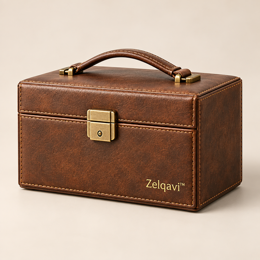 Zelqavi™ Vintage Leather Jewelry Storage Box image 01